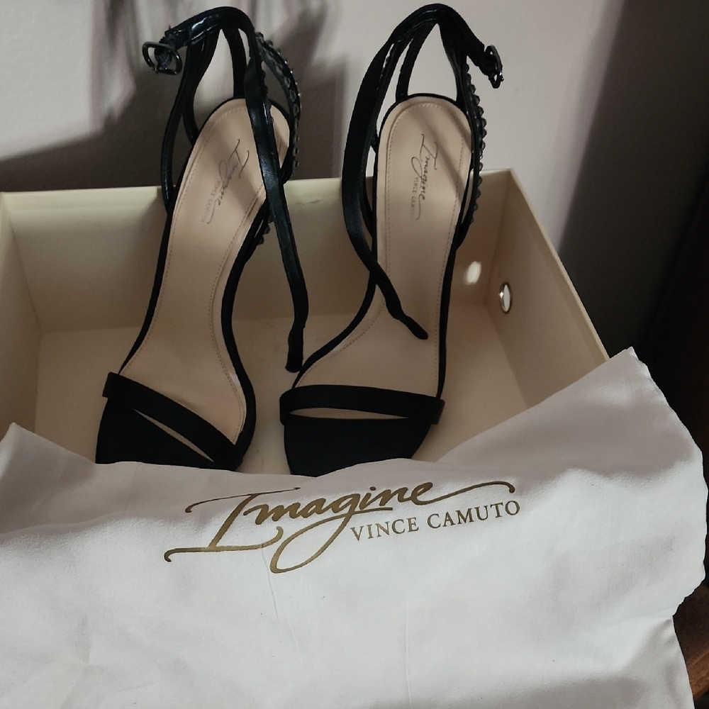 Vince Camuto Elegant Black Strappy Heels